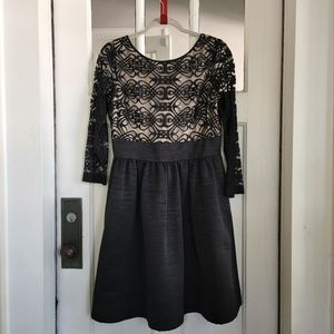 ELIZA J Fit & Flare Black Lace Cocktail Dress